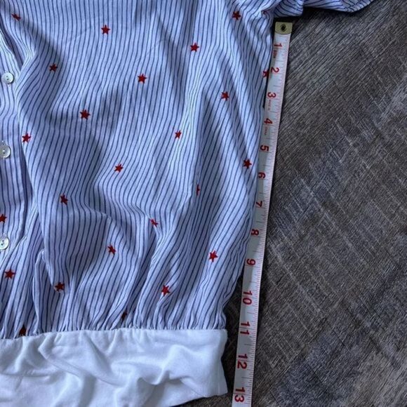 Draper James RSVP Patriotic Linen Blend Bodysuit-Size XL - Picture 7 of 8